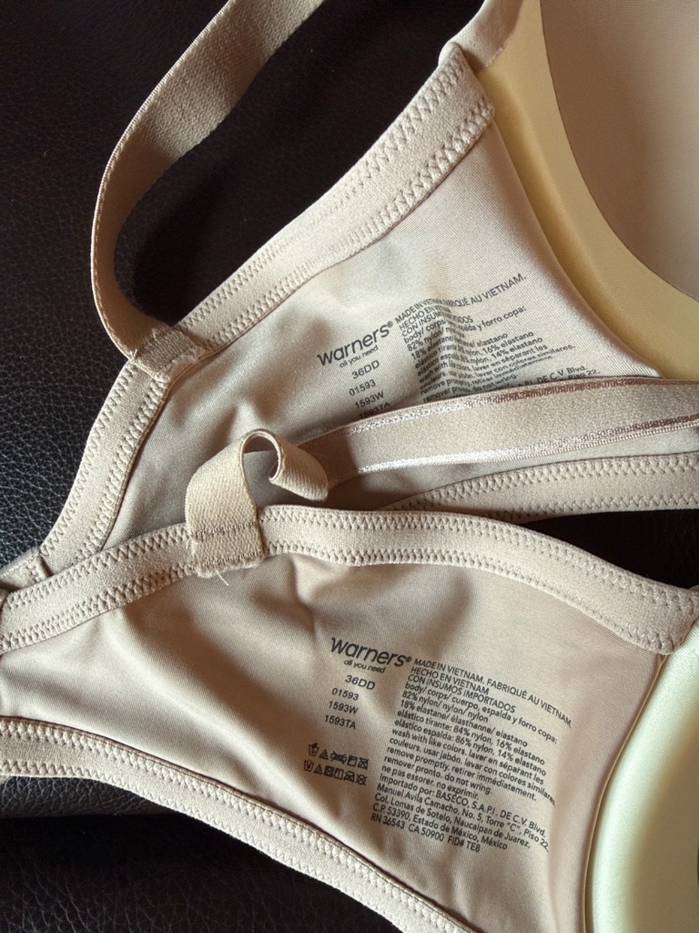 Bundle of 2 Warner's Beige Nude Bra - Smooth Stretch Support.  Size 36DD. - Picture 5 of 8